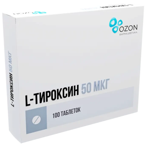 Купить  Л-Тироксин таб 50мкг №100