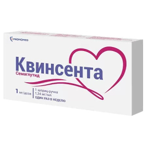 Купить  Квинсента р-р д/п/к введ 1,34мг/1мл картр + шпр-ручка 3мл с иглой