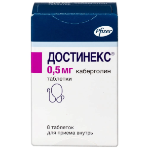 Купить  Достинекс 0,5 мг 8 шт таблетки