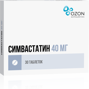 Симвастатин 40 мг 30 шт таблетки покрытые пленочной оболочкой Купить Симвастатин 40 мг 30 шт таблетки покрытые пленочной оболочкой