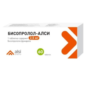 Купить  Бисопролол-Алси таблетки 2,5мг №60