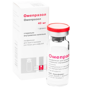 Купить  Омепразол 40 мг 1 шт флакон лиофилизат для приготовления раствора для инфузий