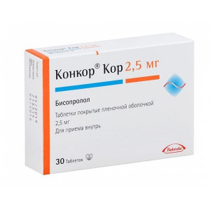 Купить  Конкор Кор таб ппо 2,5мг №30 (Мерк/Нанолек)