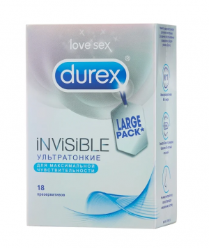Купить  Durex Invisible презервативы  ультра тонкие 18 шт.