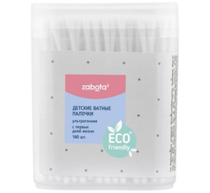 Купить  Zabota2 180 шт палочки ватные детские ультратонкие