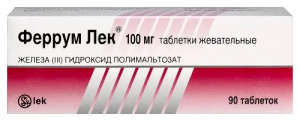 Феррум-Лек таблетки жев 100мг №90 Купить Феррум-Лек таблетки жев 100мг №90