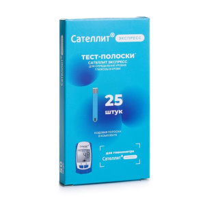 Купить  Тест-полоски Сателит Экспресс к глюкометру ПКГ-03 №25