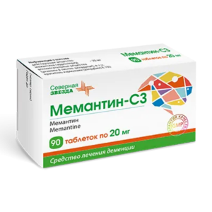 Купить  Мемантин-СЗ 20 мг 90 шт таблетки покрытые пленочной оболочкой 