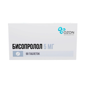 Купить  Бисопролол 5 мг 90 шт таблетки покрытые пленочной оболочкой