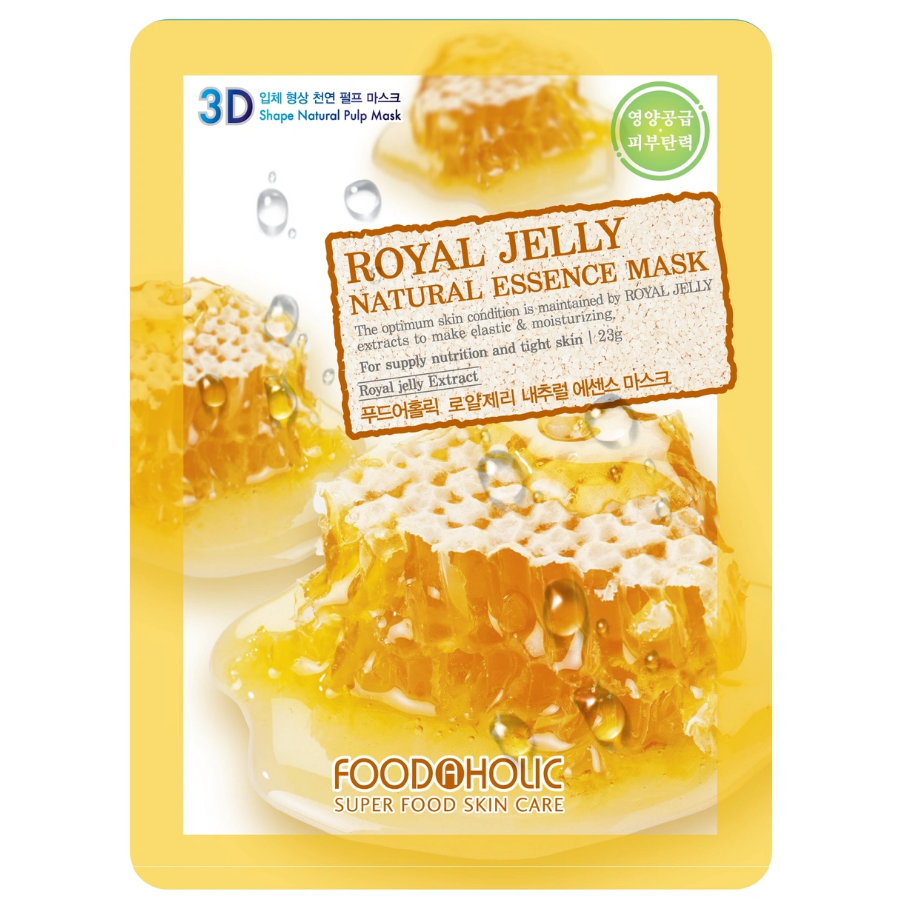 Купить FoodaHolic маска 23г ткан 3D c экстр пчелиного мат молочка Royal Jelly