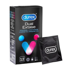 Купить Durex Dual Extase презервативы с анестетиком 12 шт.