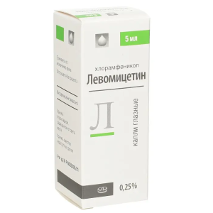 Купить  Левомицетин 0,25 % 5 мл капли глазные