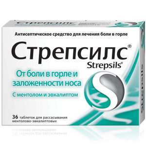 Купить  Стрепсилс таблетки для рассасывания №36 ментол-эвкалипт