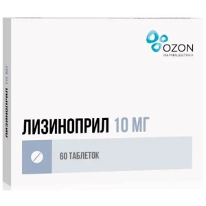 Купить  Лизиноприл 10 мг 60 шт таблетки