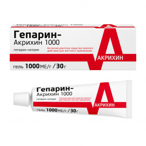 Купить  Гепарин-Акрихин 1000 гель д/наружн примен 1000МЕ/г 30г