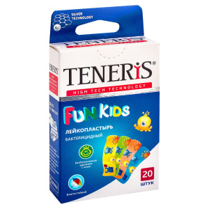 Купить  Пластырь Teneris Fun Kids №20 полимерная основа с рисунком