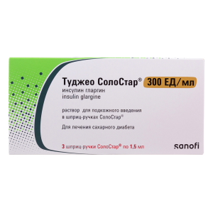 Туджео СолоСтар 300 ЕД/ мл 3 шт раствор для подкожного введения Купить Туджео СолоСтар 300 ЕД/ мл 3 шт раствор для подкожного введения