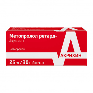 Купить Метопролол Ретард-Акрихин таблетки 25мг №30