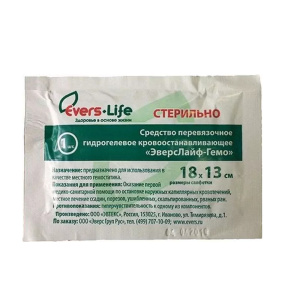 Повязка гидрогел Эверс Лайф-Гемо 13смX18см №1 кровоостан стер Купить Повязка гидрогел Эверс Лайф-Гемо 13смX18см №1 кровоостан стер