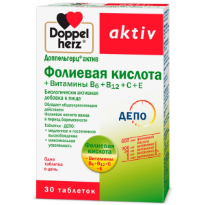 Купить  Доппельгерц Актив Фолиевая к-та+Витамины  таблетки №30