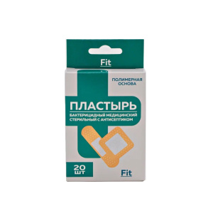 Купить  Пластырь мед  стер бактер с антисеп на полим основе наб №20 телесн Fit