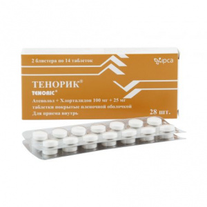 Купить  Тенорик таблетки ппо 100мг+25мг №28