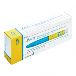 Купить  Баета р-р д/п/к введ 250мкг/мл шпр-ручк 1,2мл