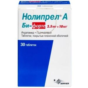 Купить  Нолипрел А Би-форте таб ппо 2,5мг+10мг №30