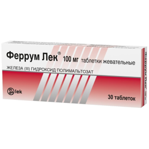 Купить  Феррум-Лек 100 мг 30 шт таблетки жевательные