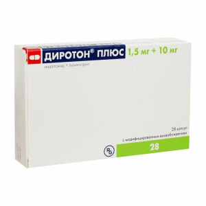 Диротон Плюс капс с модиф высвоб 1,5мг+10мг №28