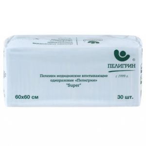 Купить  Пеленки мед  впитыв однораз Пелигрин 60смX60см №30 н/стер супер