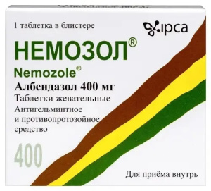 Купить  Немозол 400 мг 1 шт таблетки жевательные
