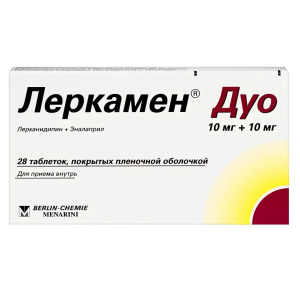 Купить  Леркамен Дуо 10 мг + 10 мг 28 шт таблетки покрытые пленочной оболочкой
