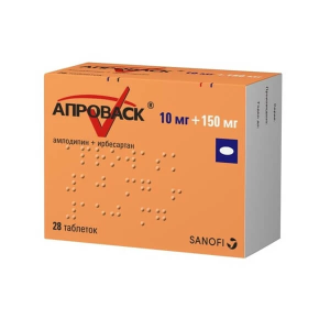 Купить  Апроваск 10 мг + 150 мг 28 шт. таблетки, покрытые пленочной оболочкой