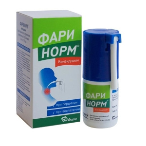 Купить  Фаринорм Бензидамин 0,255 мг/доза спрей для местного применения 30мл