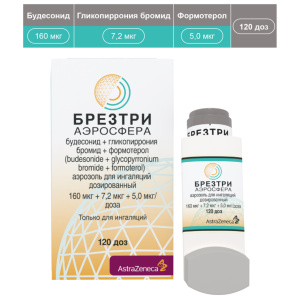 Купить  Брезтри Аэросфера 160мкг + 7,2мкг+ 5,0мкг/доза аэроз д/инг доз 120доз ингалятор 10,7г