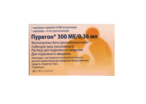 Купить  Пурегон 300 МЕ/0,36 мл 1 шт раствор для подкожного введения картриджи в комплекте с иглами стерильными 6 шт