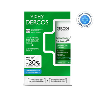 Vichy Dercos набор для нормальных и жирных волос шампунь 200 мл + рефиллер 500 мл Купить Vichy Dercos набор для нормальных и жирных волос шампунь 200 мл + рефиллер 500 мл