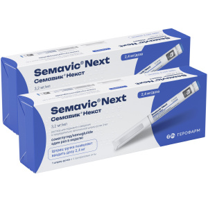 Купить  Набор 2 уп. Семавик Некст 2,4 мг/доза 3 мл 1 шприц-ручка + 4 иглы
