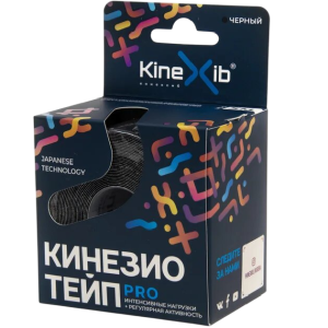 Kinexib Pro Кинезио Тейп 5 см х 5 см бинт адгезивный с усиленной фиксацией черный Купить Kinexib Pro Кинезио Тейп 5 см х 5 см бинт адгезивный с усиленной фиксацией черный