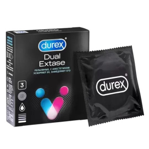 Купить  Durex Dual Extase презервативы с анестетиком 3 шт.
