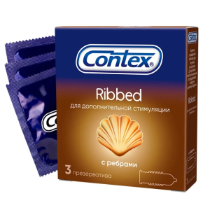 Купить Contex Ribbed презервативы с ребрами 3 шт.