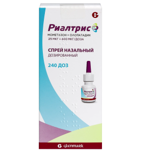 Купить  Риалтрис спрей наз доз 25мкг+600мкг/доза 240ДОЗ