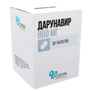 Дарунавир таблетки покрытые пленочной оболочкой 800мг №30 Купить Дарунавир таблетки покрытые пленочной оболочкой 800мг №30