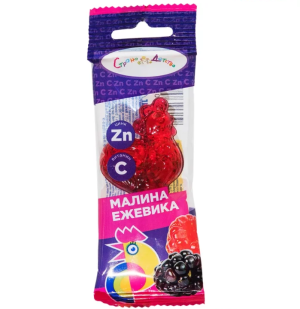 Купить  Петушок на палочке 17 г карамель леденцовая малина и ежевика цинк, витамин С