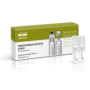 Купить  Никотиновая кислота Буфус Реневал р-р д/ин 1% 1мл №10