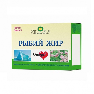 Купить  Рыбий жир Mirrolla с экстр. валериана и пустырника капс. №100