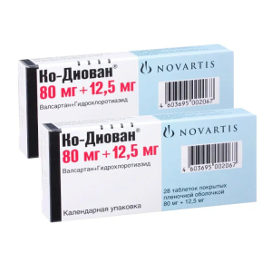 Купить  Набор 2 уп. Ко-Диован 80 мг + 12,5 мг 28 шт таб