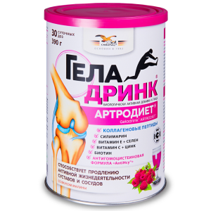 Купить  Геладринк Артродиет пор д/внутр примен 390г малина