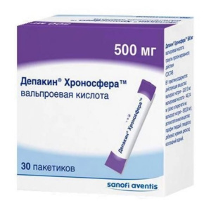 Купить  Депакин Хроносфера 500 мг 30 шт гранулы с пролонгированным высвобождением пакетики